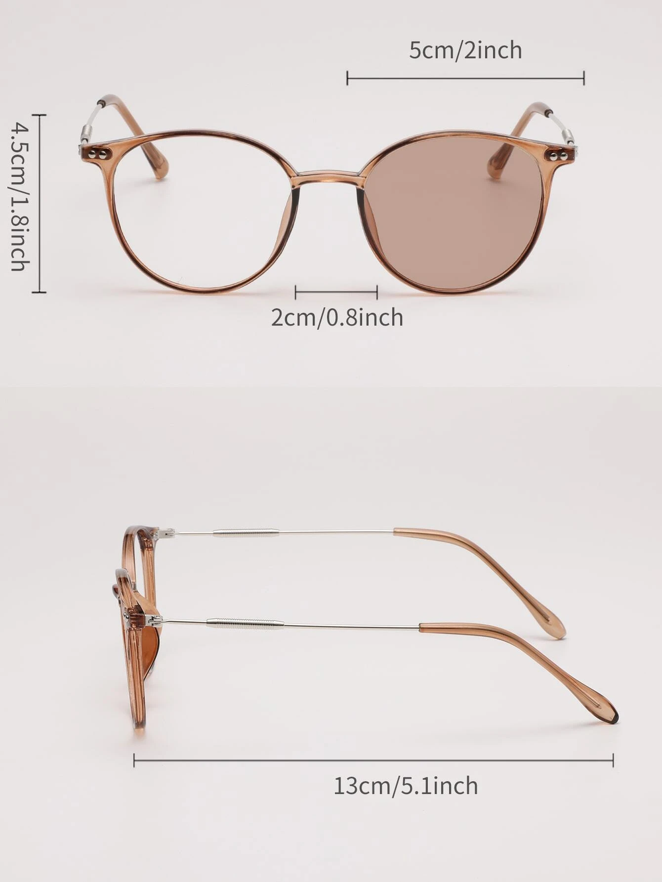 Round Frame Photochromic Fashion Glasses switch from clear to tinted when exposed to sunlight, providing science-backed UV protection and stylish style. These glasses feature a lightweight design with a round frame, making them perfect for outdoor activities.