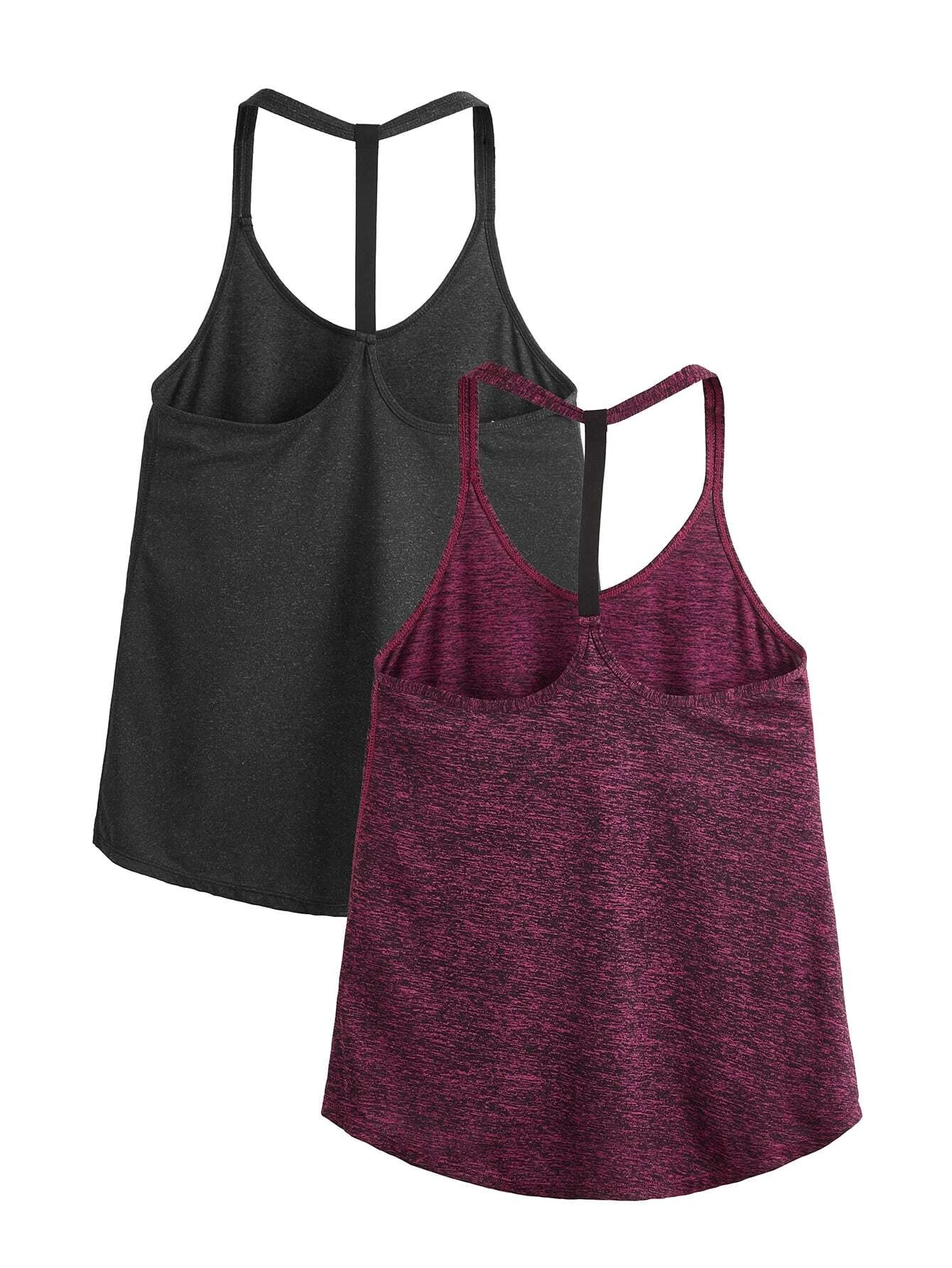 Image of a 2-piece space dye sports cami top set. The set includes a camisole-style top and a matching bottom, both featuring a space dye pattern, suitable for active and leisurely wear.