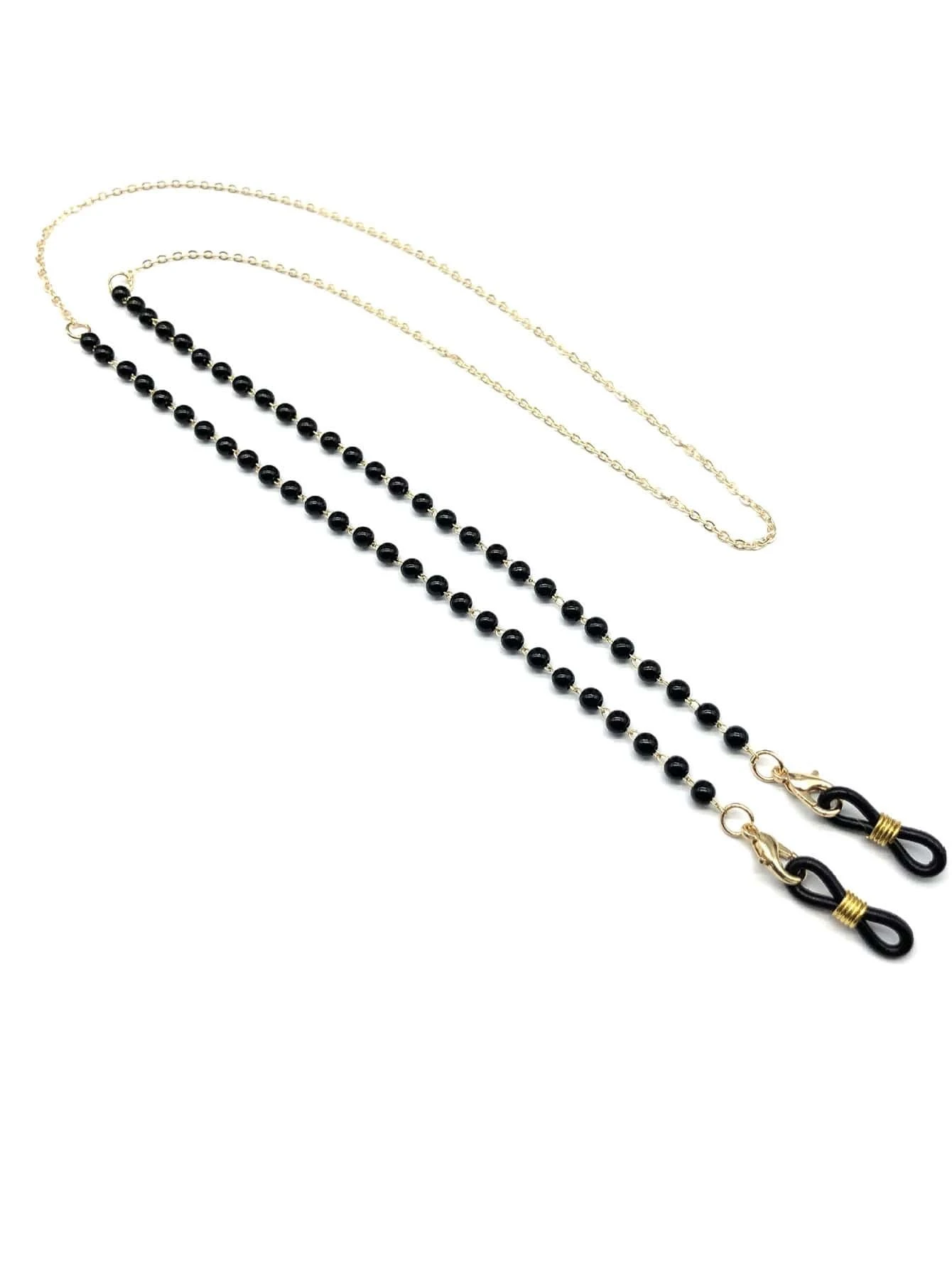 Fashionable glasses chain adorned with faux pearls, adding a touch of elegance and style to your eyewear accessory.