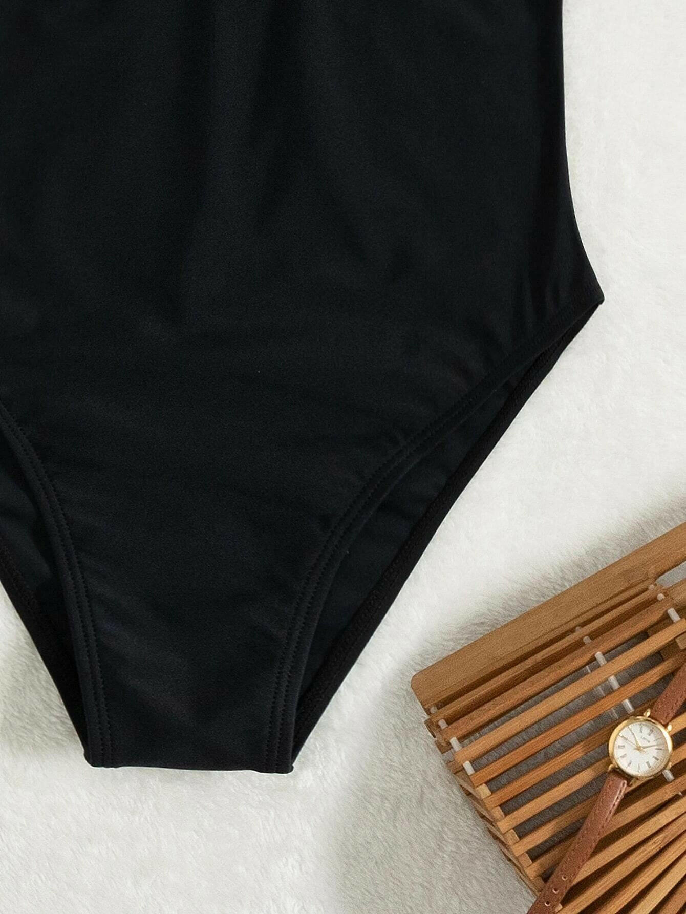 Solid Push Up One Piece Swimsuit