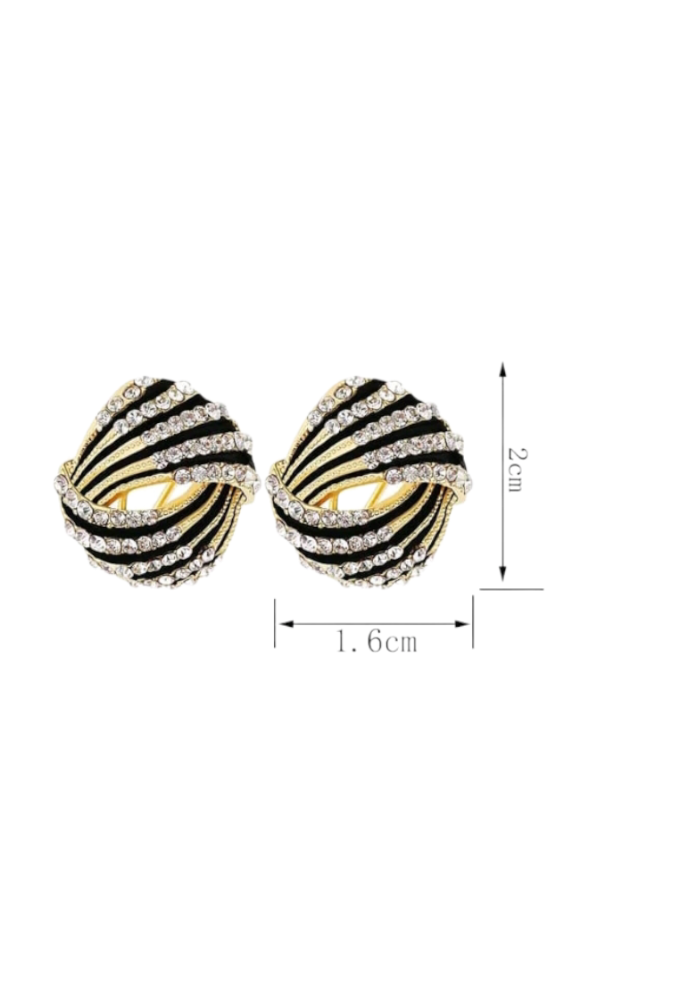 Stud earrings adorned with shimmering rhinestones for a touch of glamour. These earrings feature sparkling rhinestones that catch the light, adding a dazzling and chic element to your ensemble.