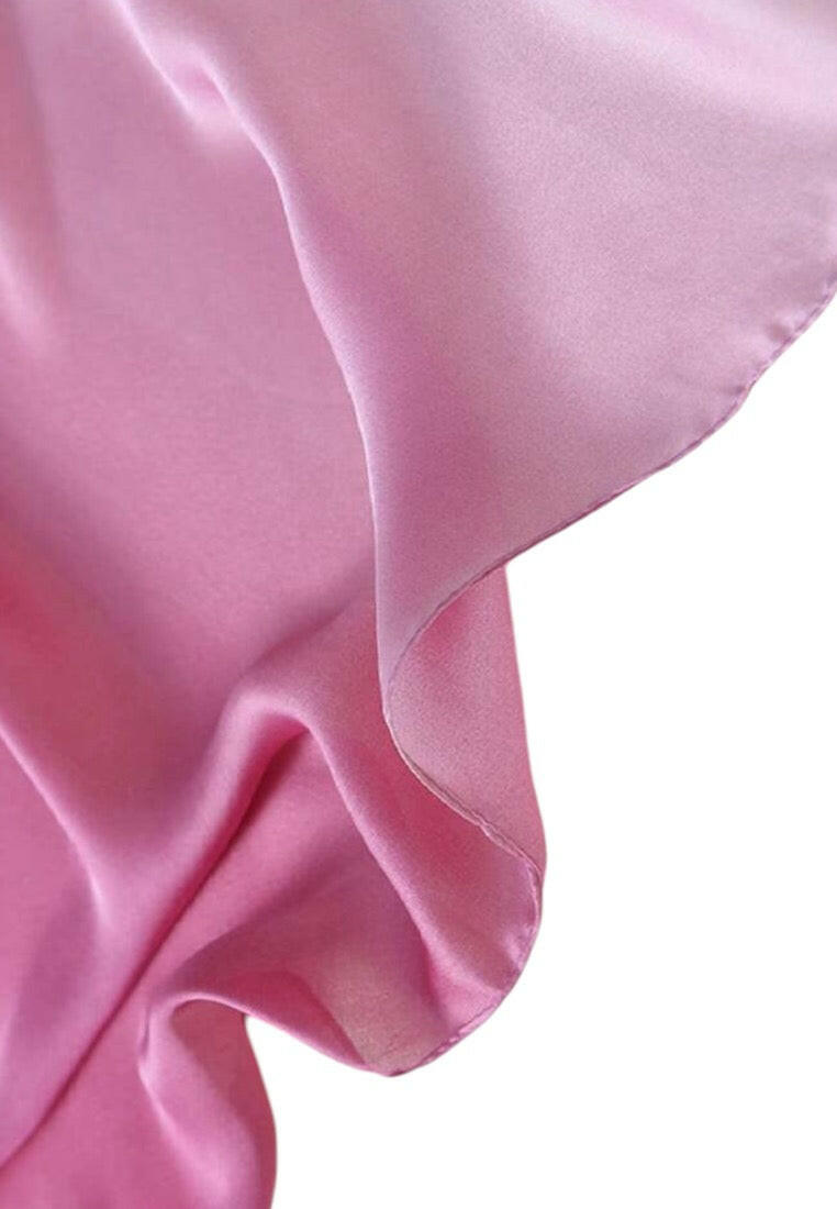 Pink Satin Ombre Shawl Scarf Bandana