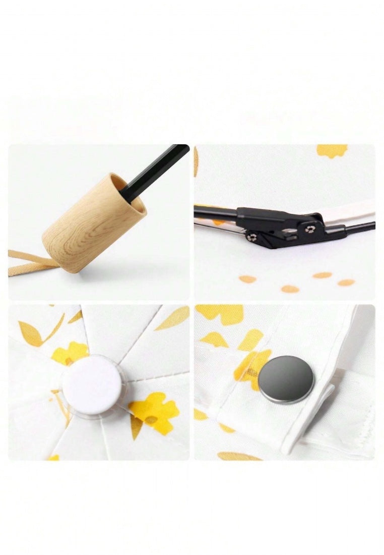 Three-Fold Wooden Handle Umbrella