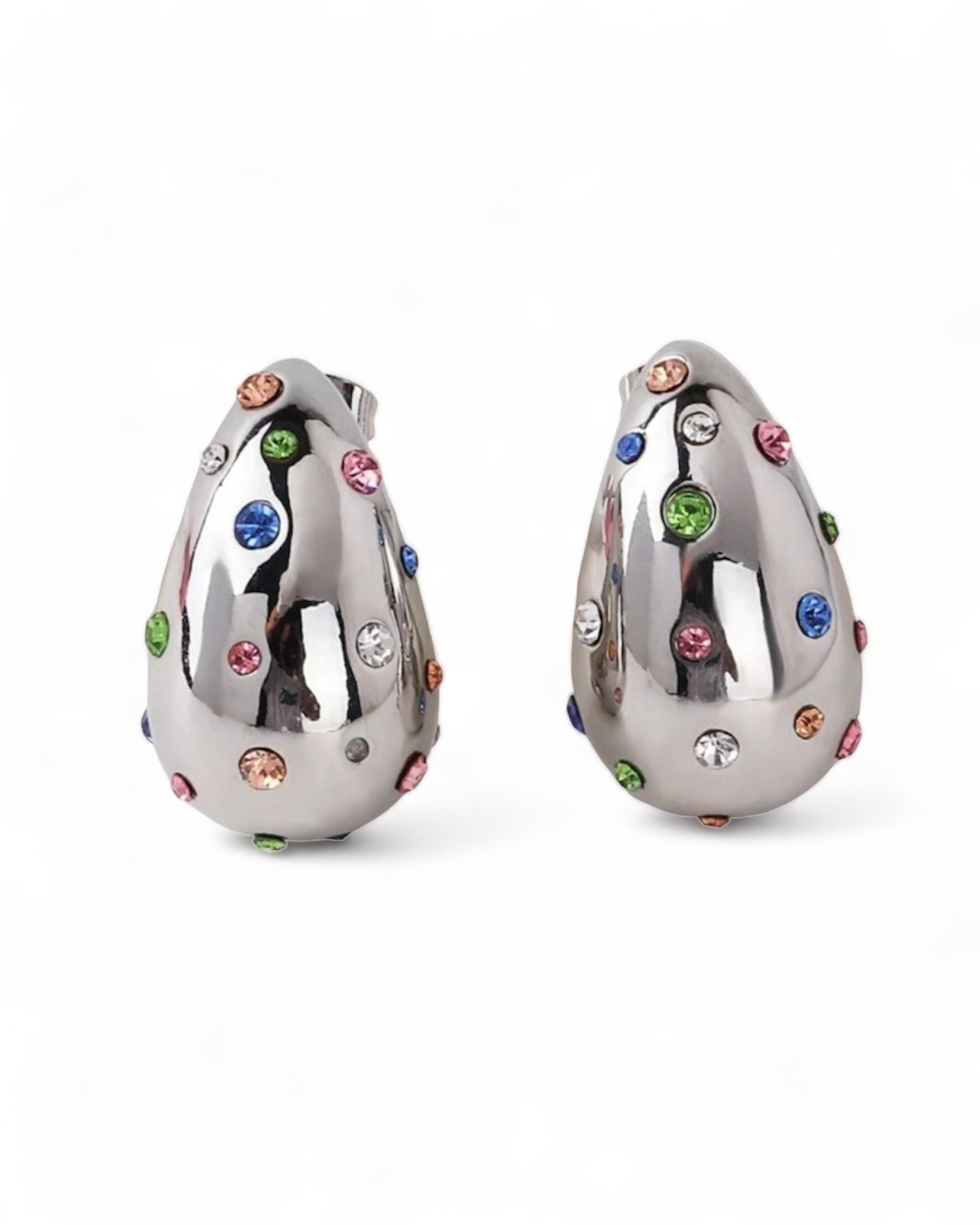 Gold and Silver Teardrop Earrings