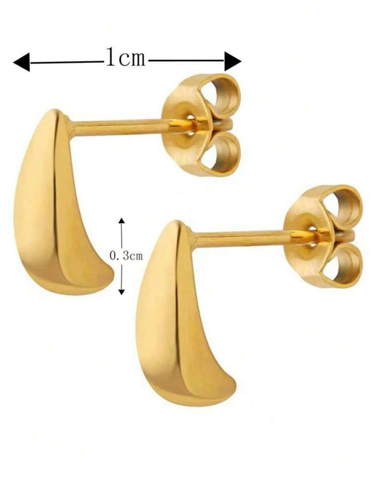 Stainless Steel Water Drop Stud Earrings