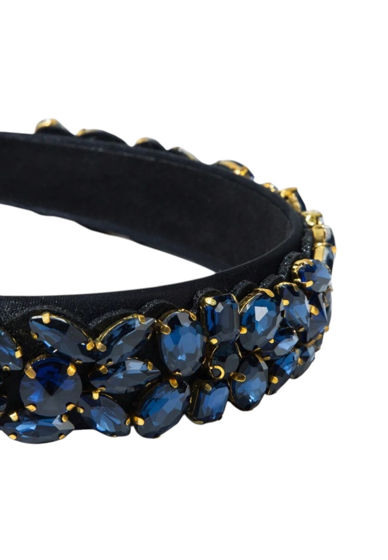 Navy Blue Rhinestone Headband