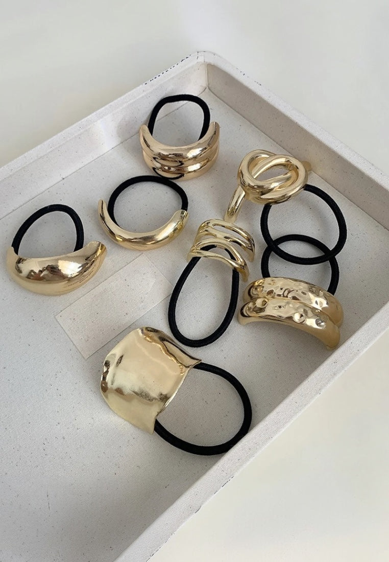 7pcs Metal Minimalist Chic Hair Ties