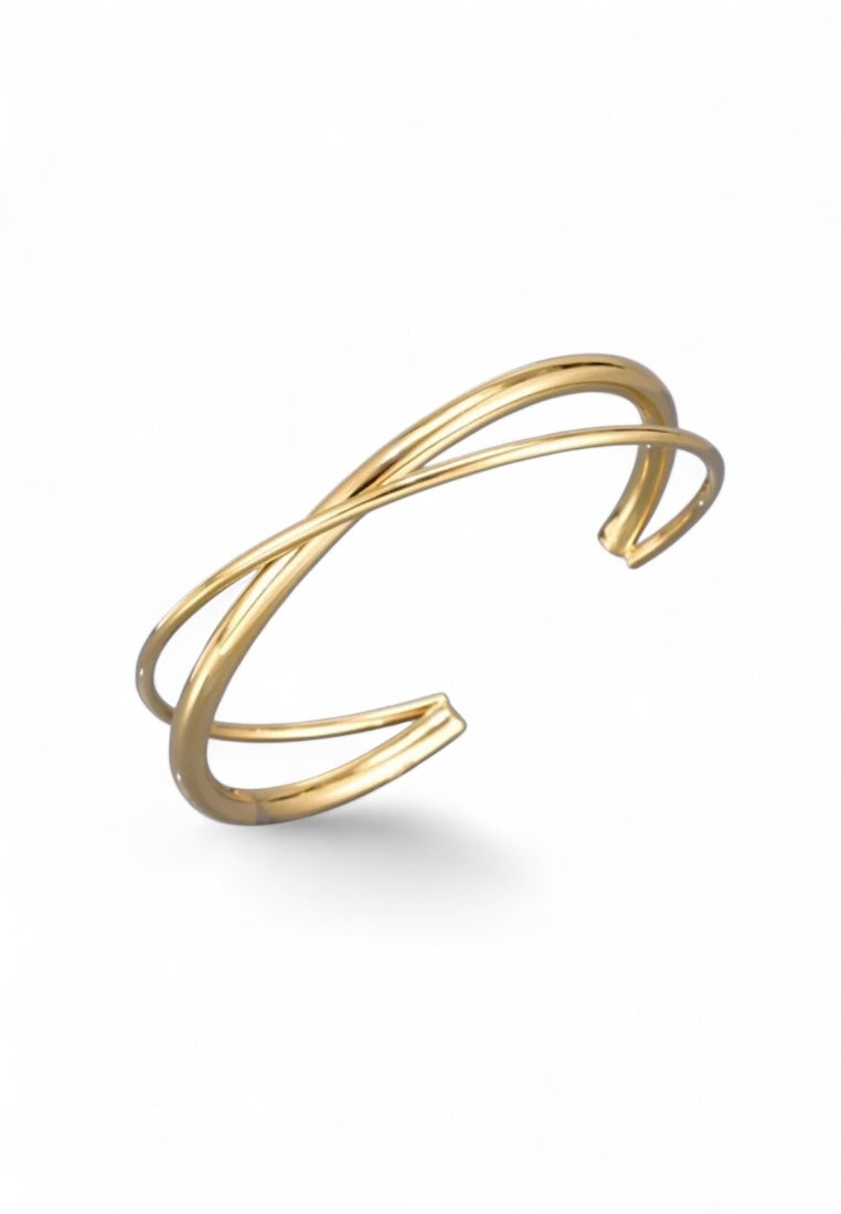 Double-Line Gold Stainless Steel Bracelet