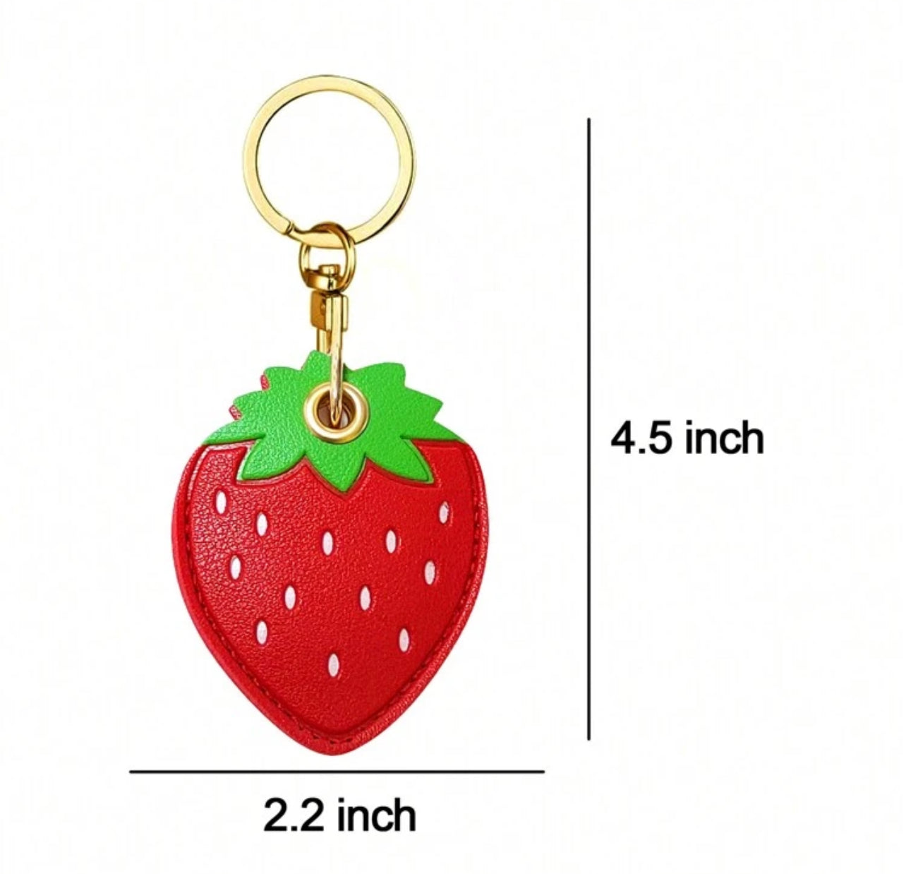 Leather Strawberry Keychain
