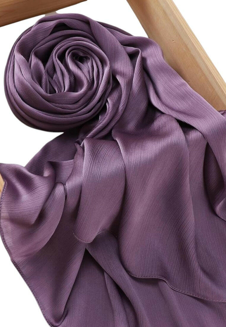 Dusty Purple Natural Crinkle Solid Color Scarf