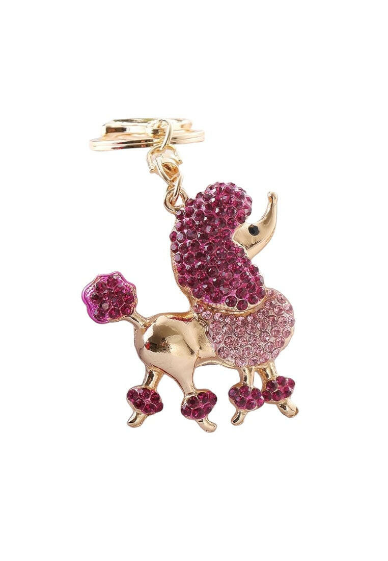 Pink Rhinestone Poodle Dog