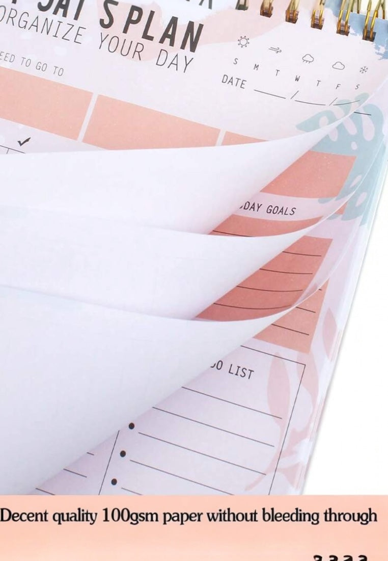 Pink Spiral Daily Planner To Do List Notepad