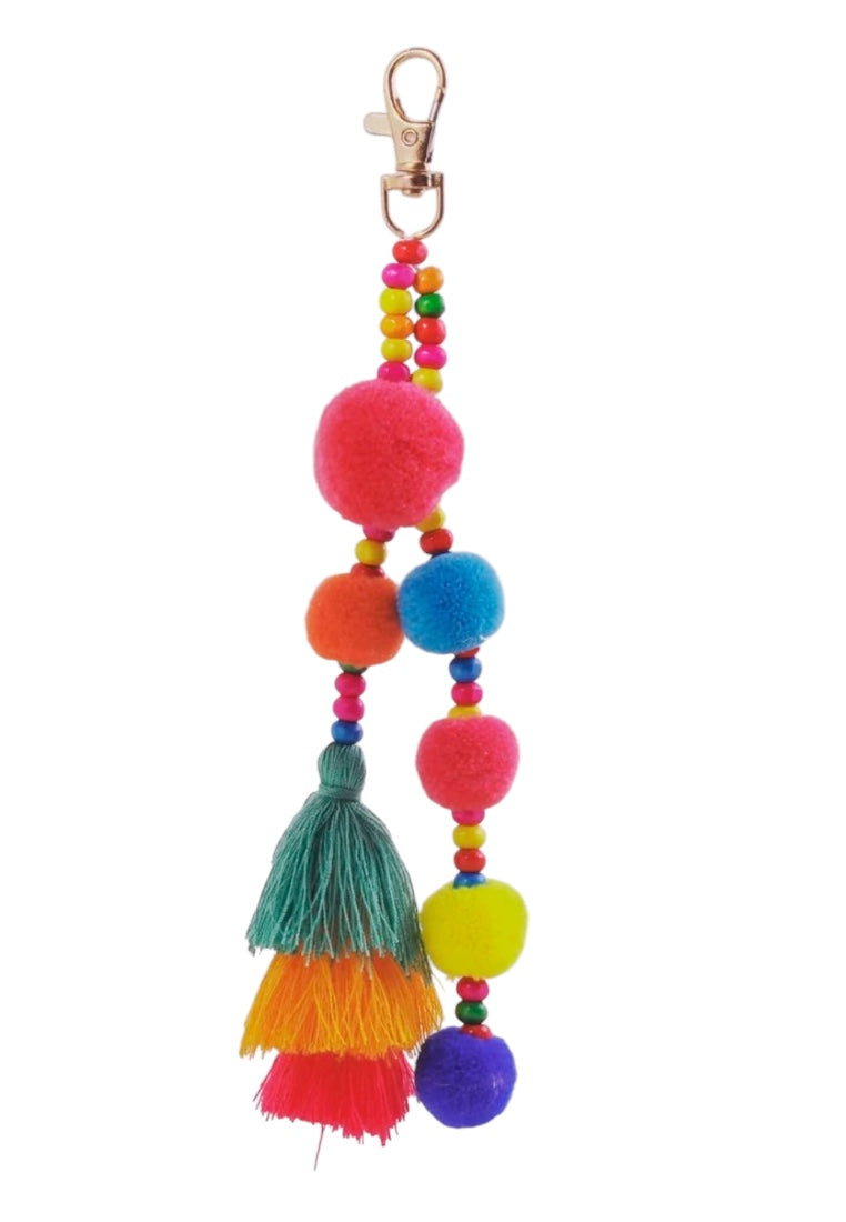 Pom Pom & Tassel Decor Bag Charm