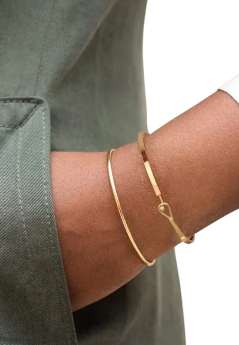 Stainless Steel Dainty Thin Cuff Bangle