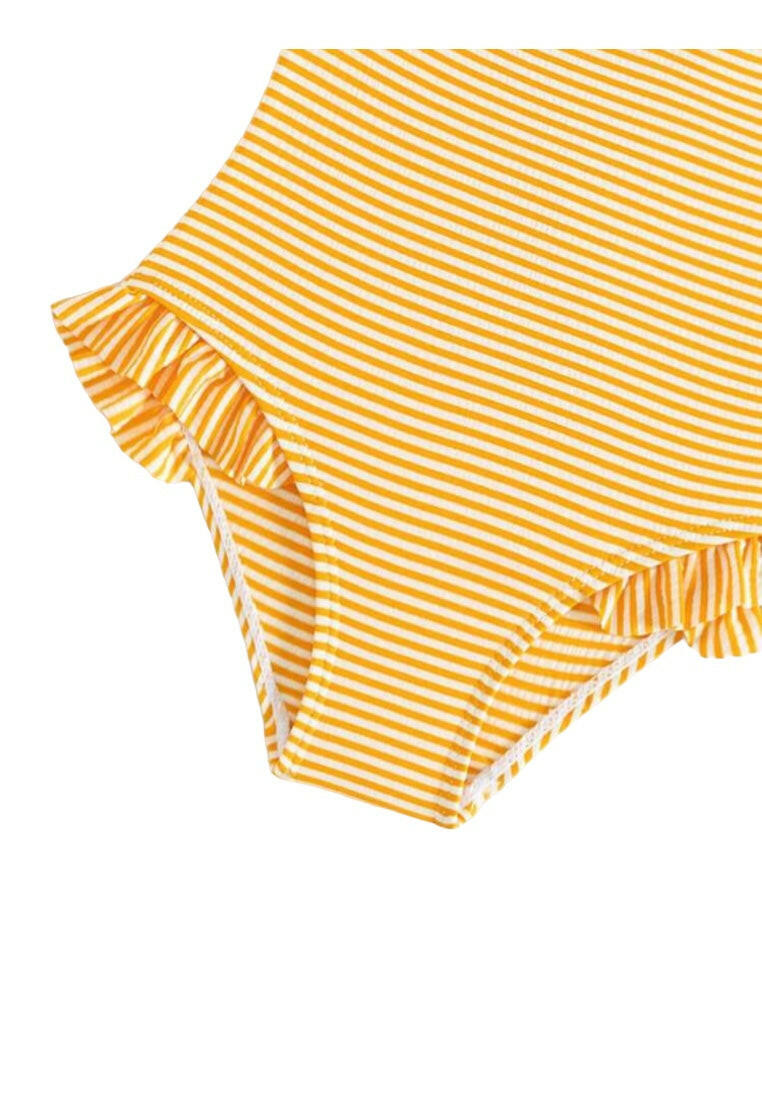 Baby Girl Striped Ruffle Trim One Piece Swimsuit