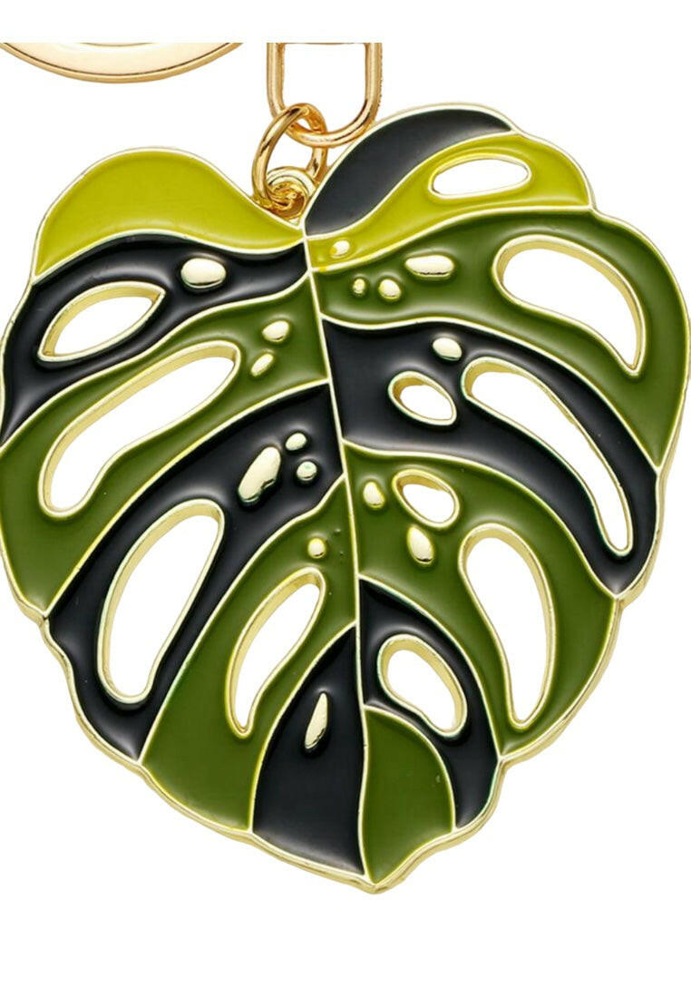Tropical Leaf Charm Keychain
