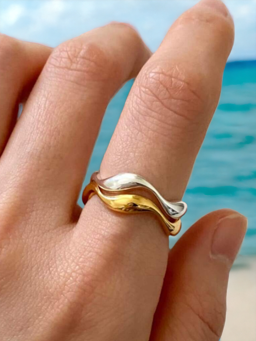 1pc 925 Sterling Silver Simple Curve Ring