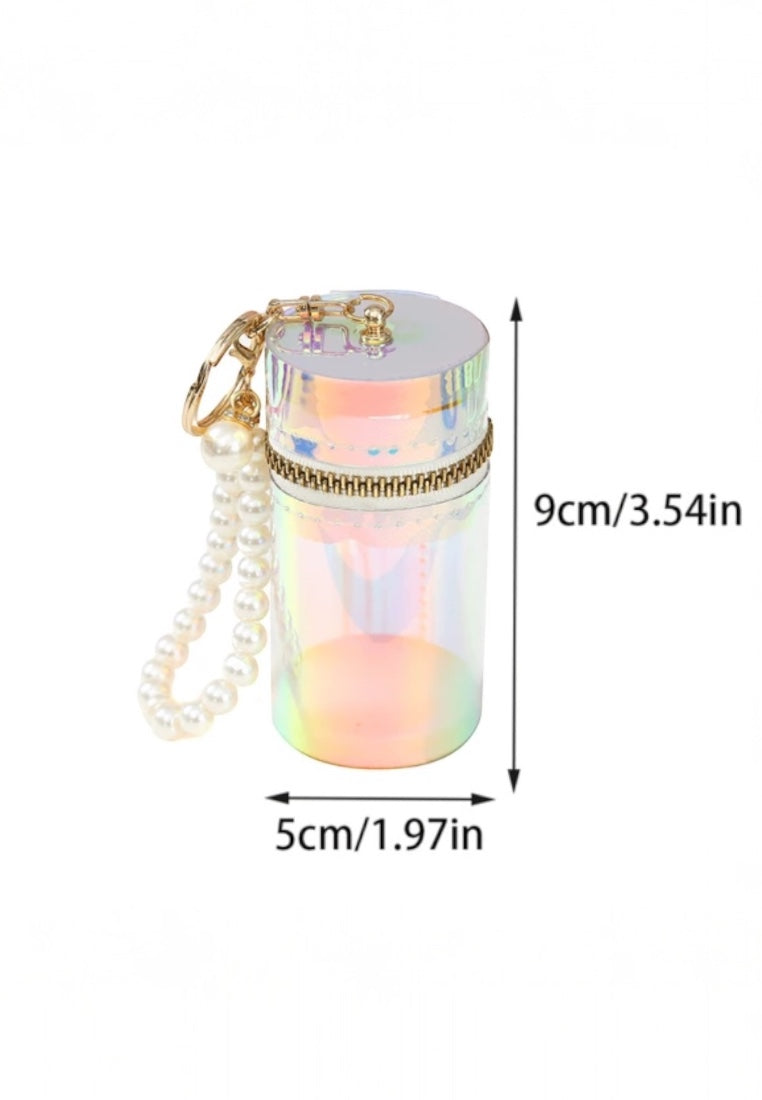Mini Coin Purse Keychain With Pearl Chain