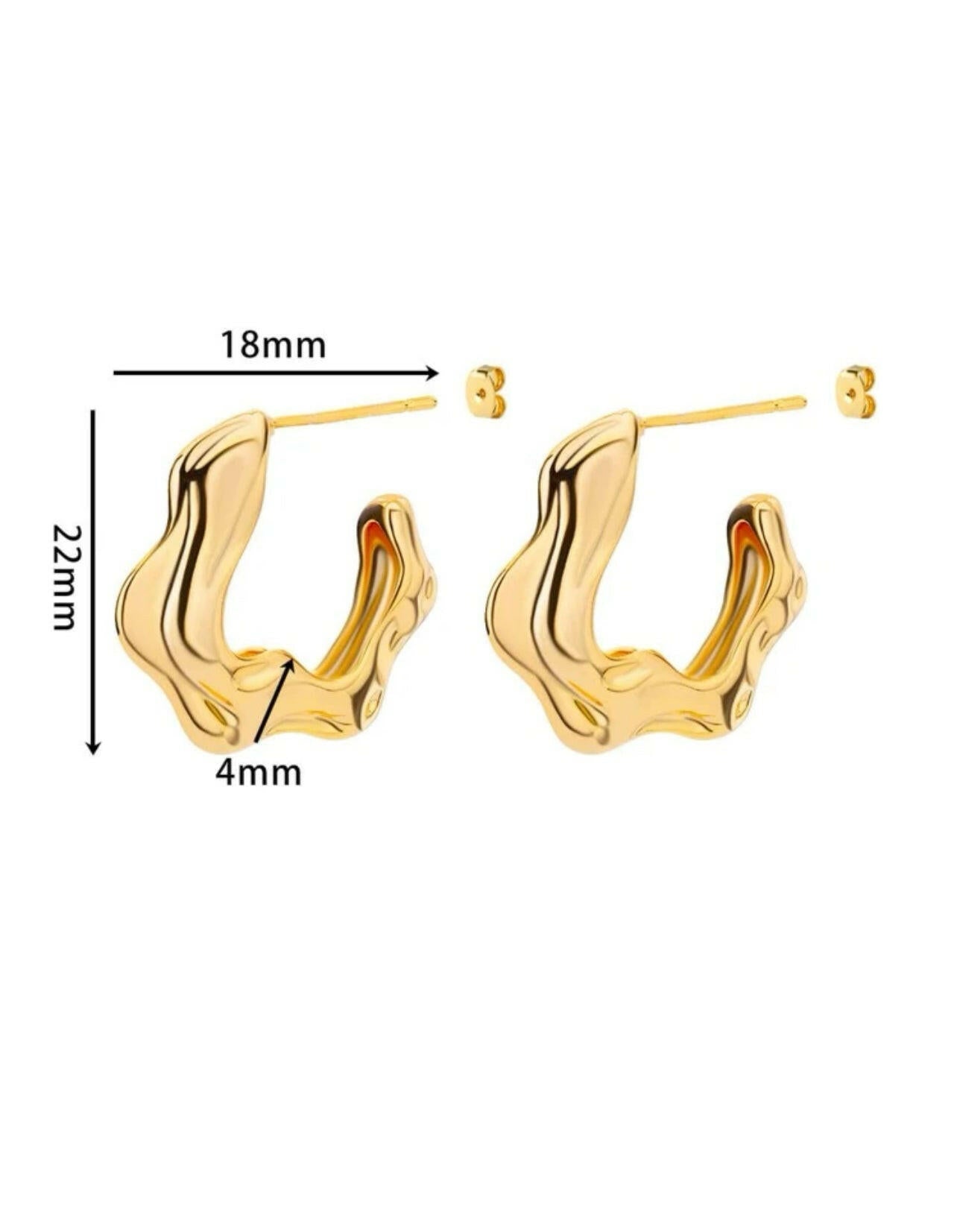 C-shaped wave shaped geometric Earrings