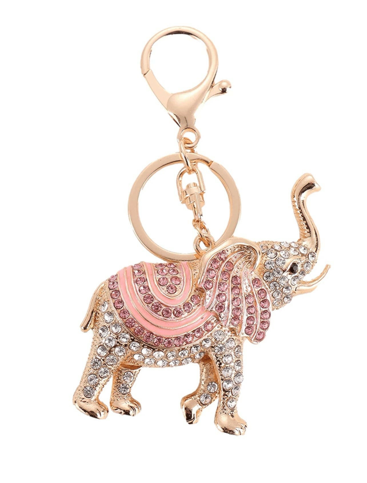 Rhinestone Elephant Keychain