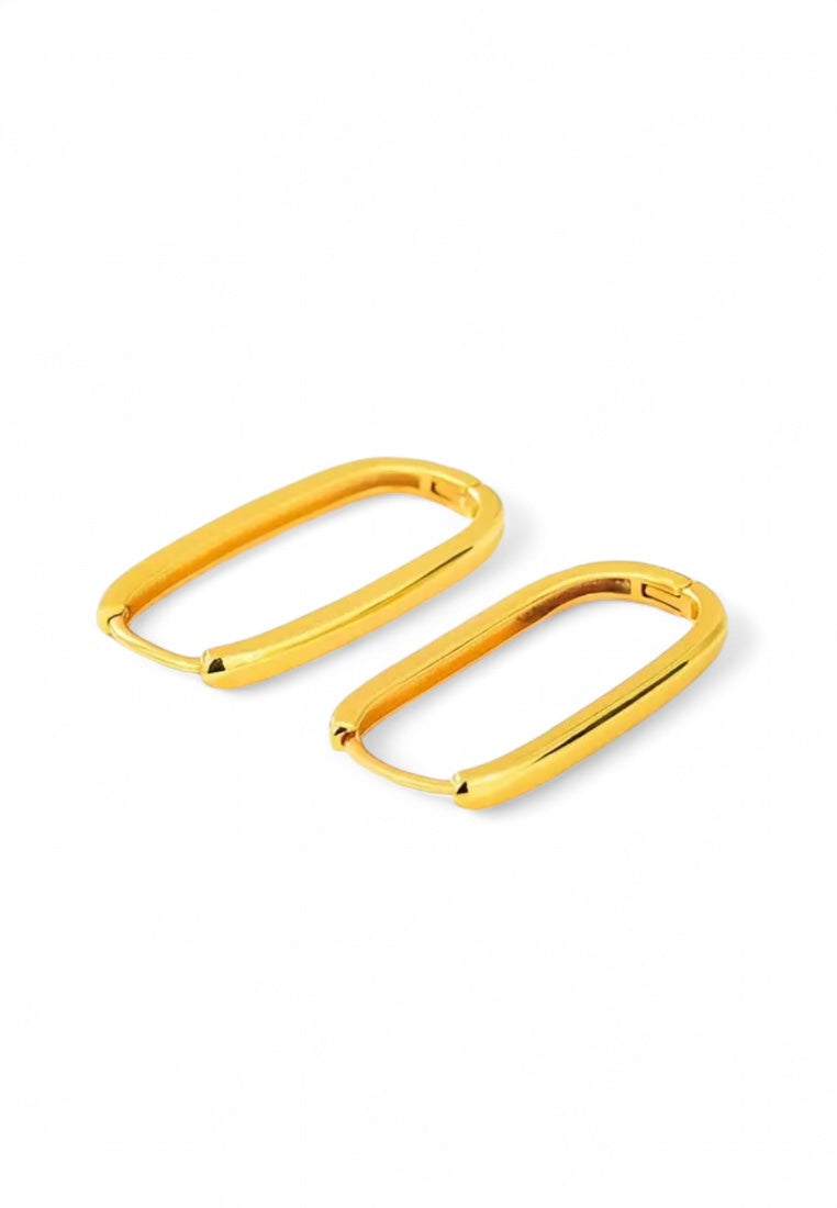 Gold-Plated Elegant U-Shaped Hoop Earrings