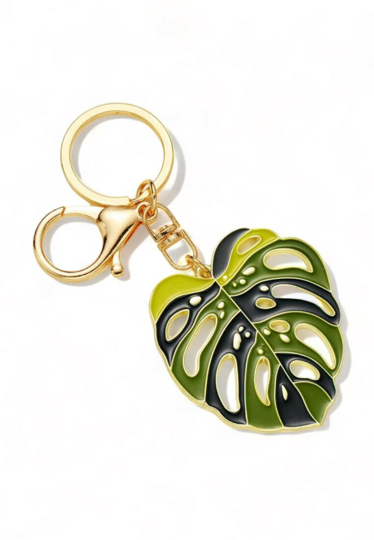 Tropical Leaf Charm Keychain