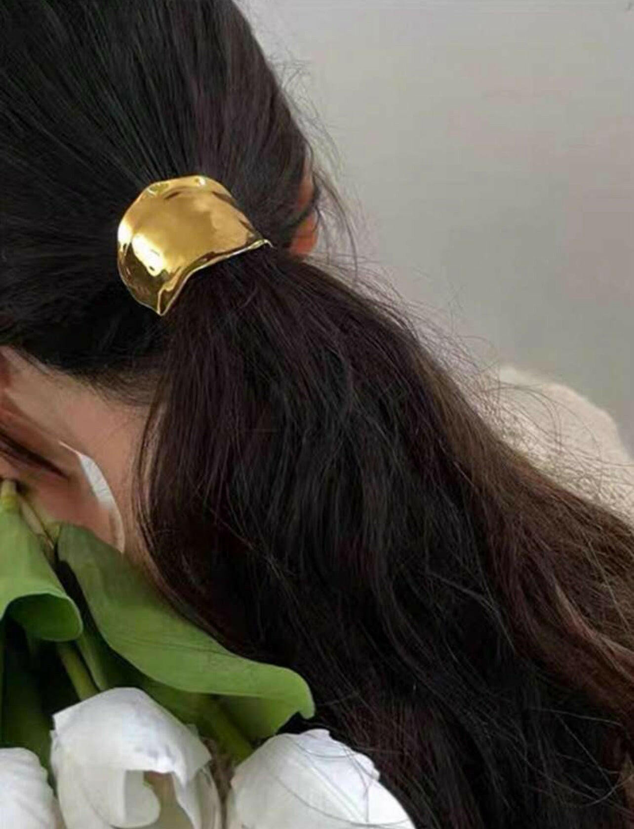 1pc Metallic Hollow Out Hairpin Ponytail