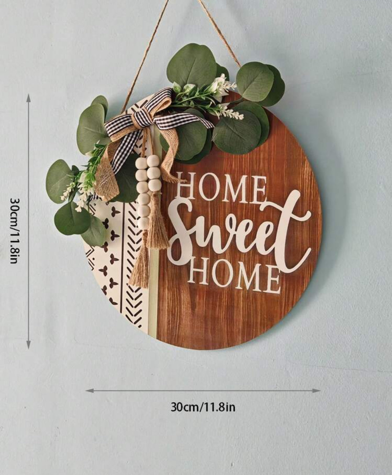 Flower Wreath Porch Welcome Sign
