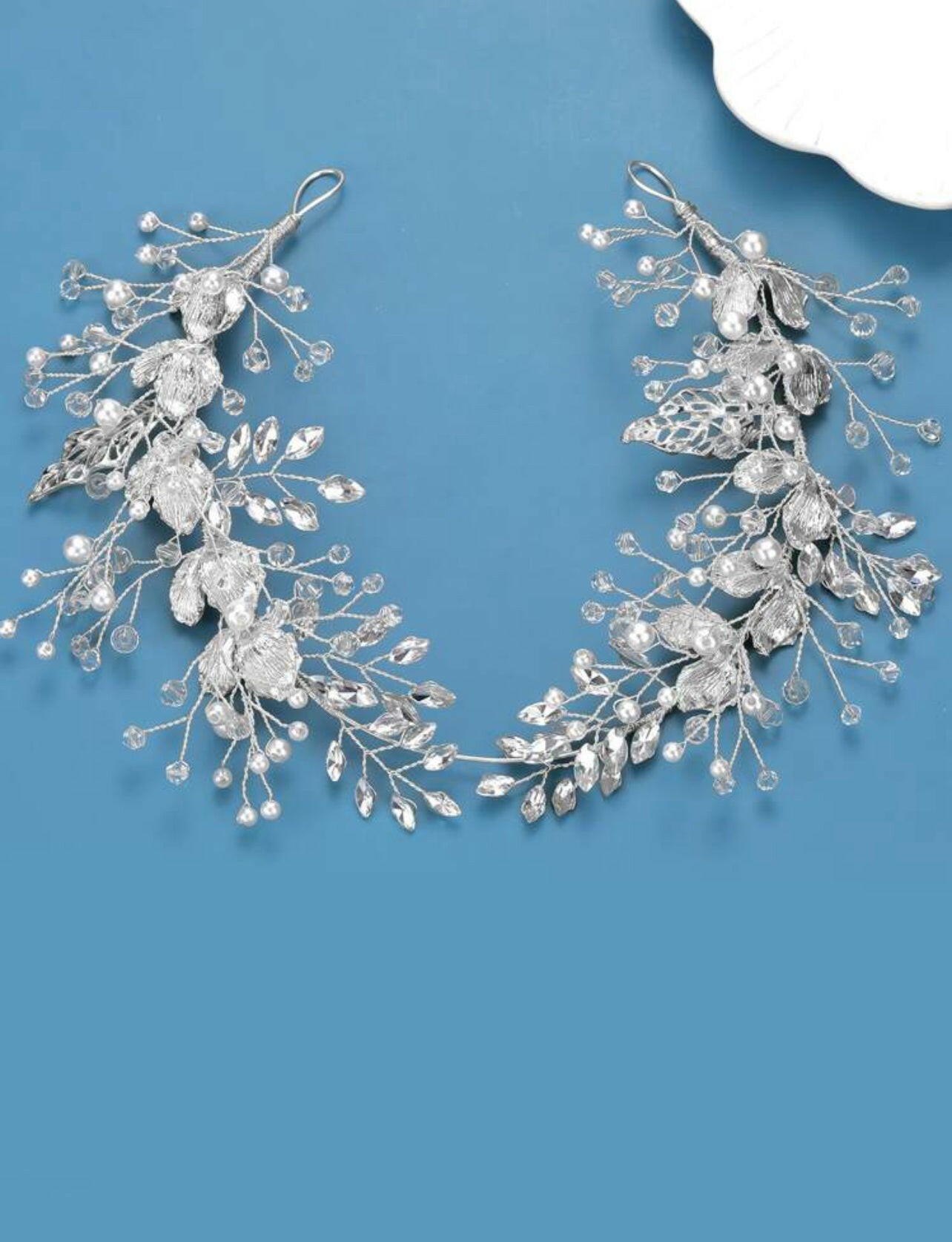 Pearl & Rhinestone Decor Soft Chain Headband