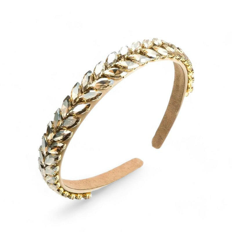 Vintage Rhinestone Leaf Headband