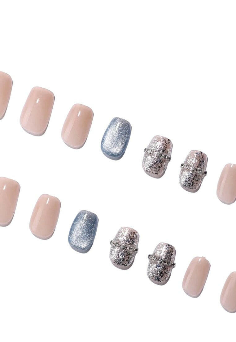 28pcs Nude Short Square Press-On Nails