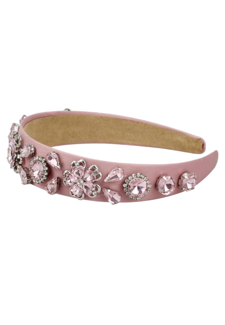 Pink Crystal Flower Headband