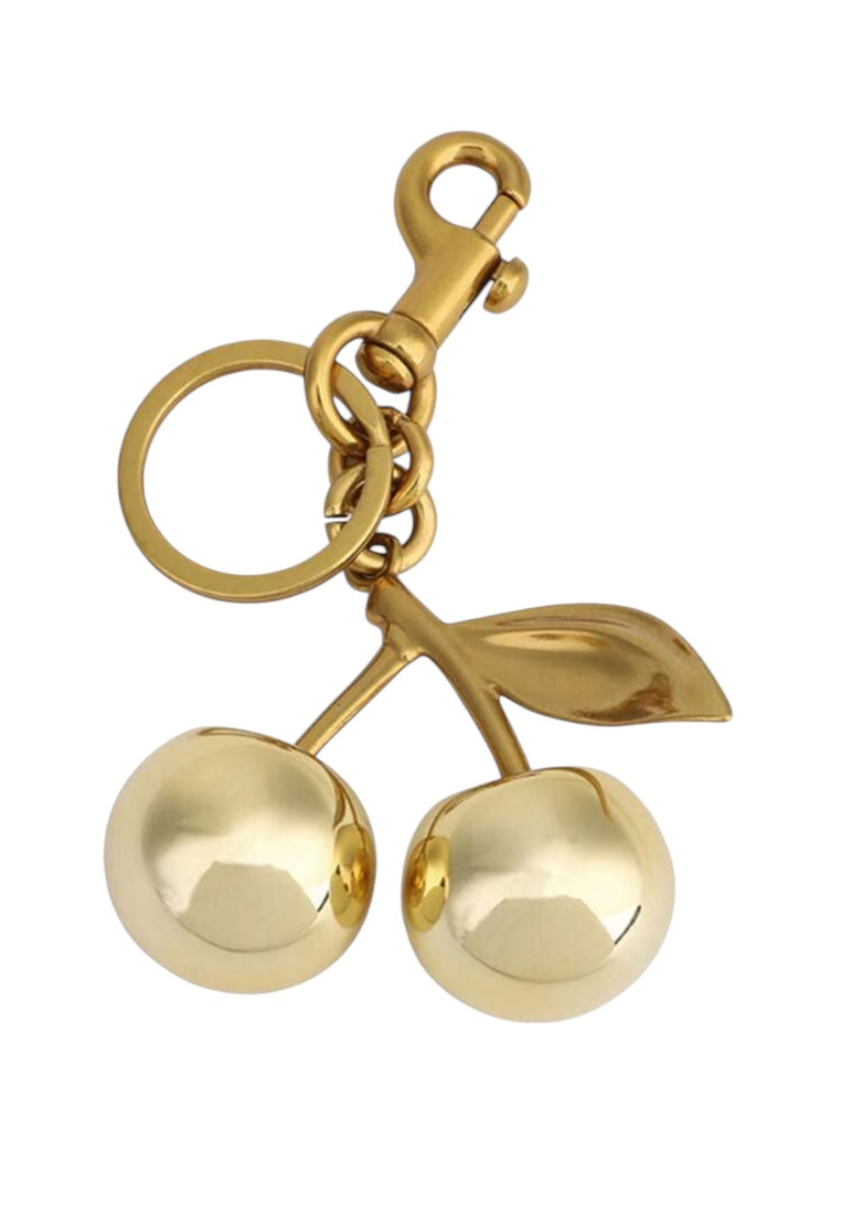 Gold Cherry Charm Keychain
