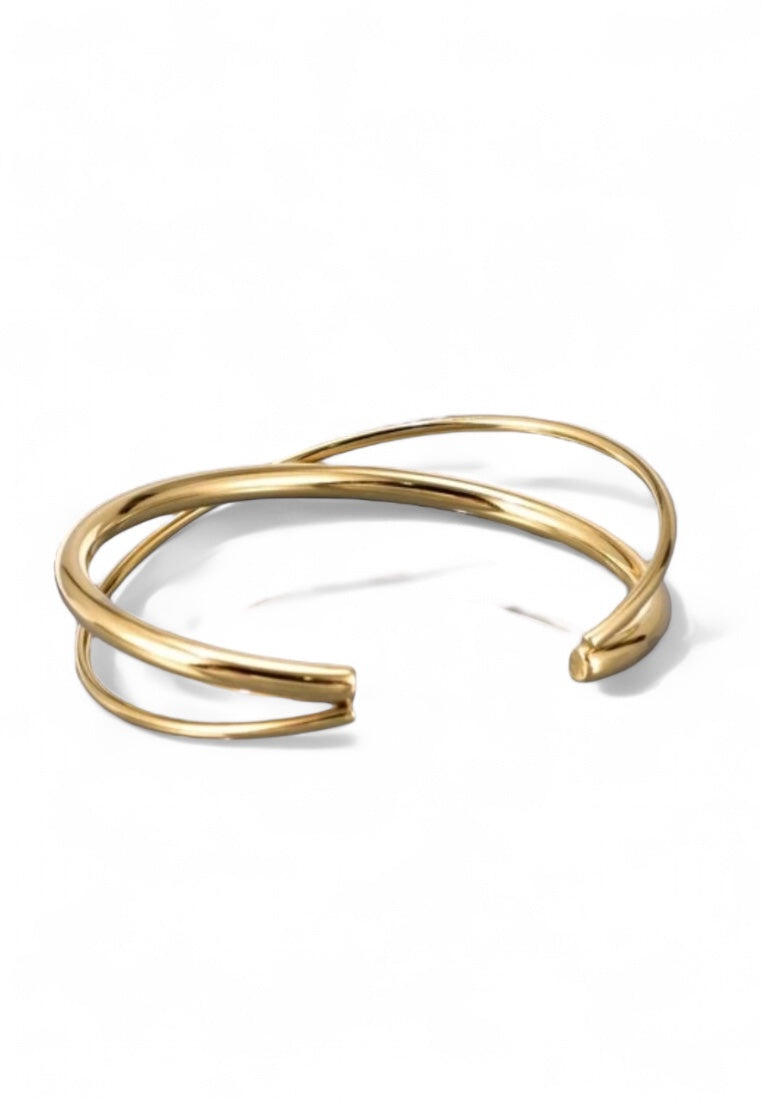 Double-Line Gold Stainless Steel Bracelet