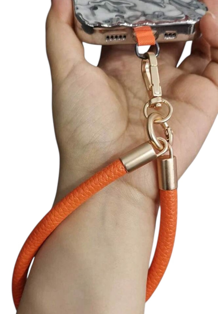 Leather Shorthand Strap Wristlet Lanyard