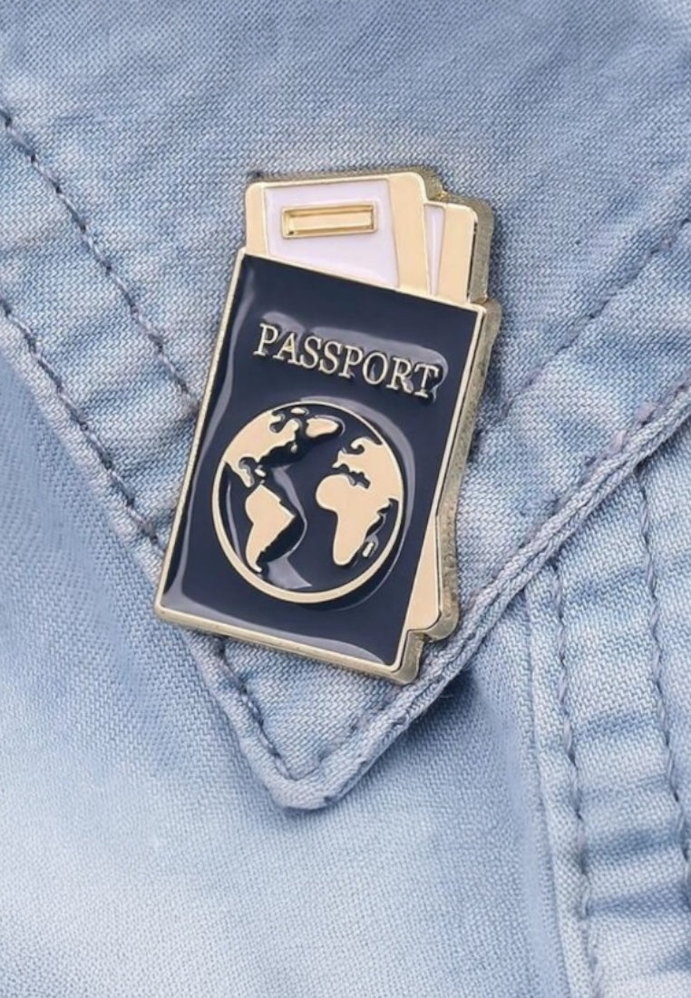 Passport Design Brooch