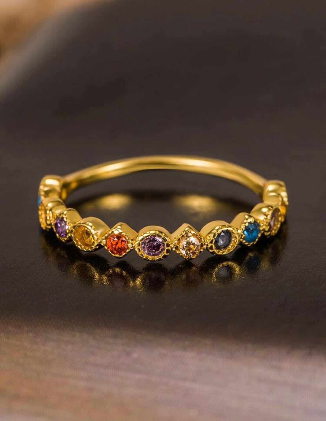 This stylish multicolor Cubic Zirconia Luxury Ring features dazzling color and impeccable craftsmanship. The luxurious design is sure to turn heads, and the durable cubic zirconia ensures this ring will last for years to come.