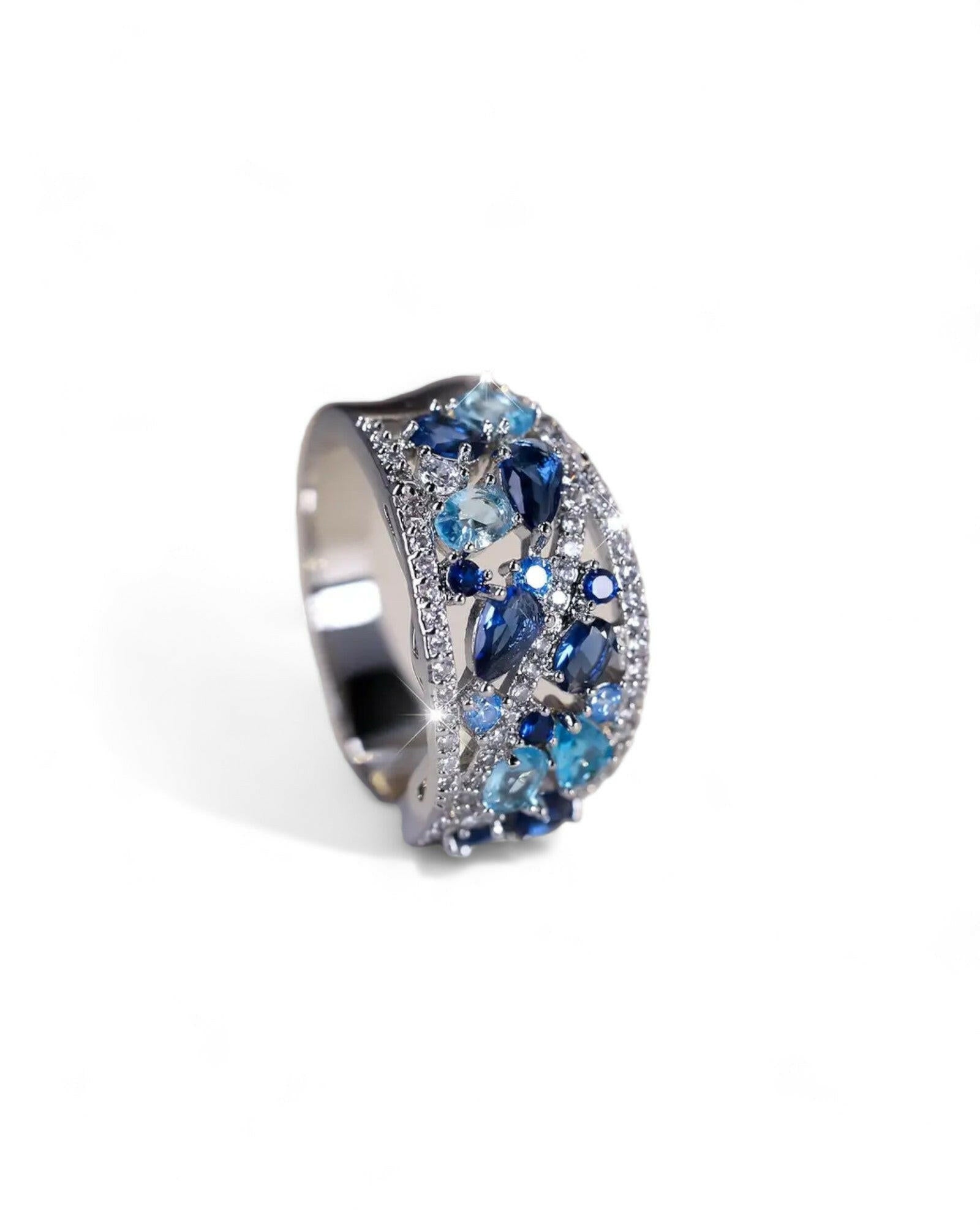Blue Cubic Zirconia Decor Ring
