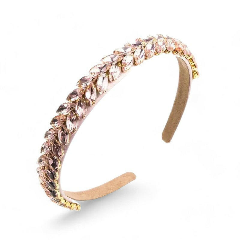 Vintage Rhinestone Leaf Headband