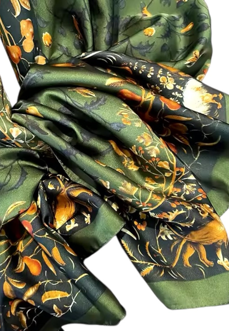 Classic Animal & Flower Art Print Scarf
