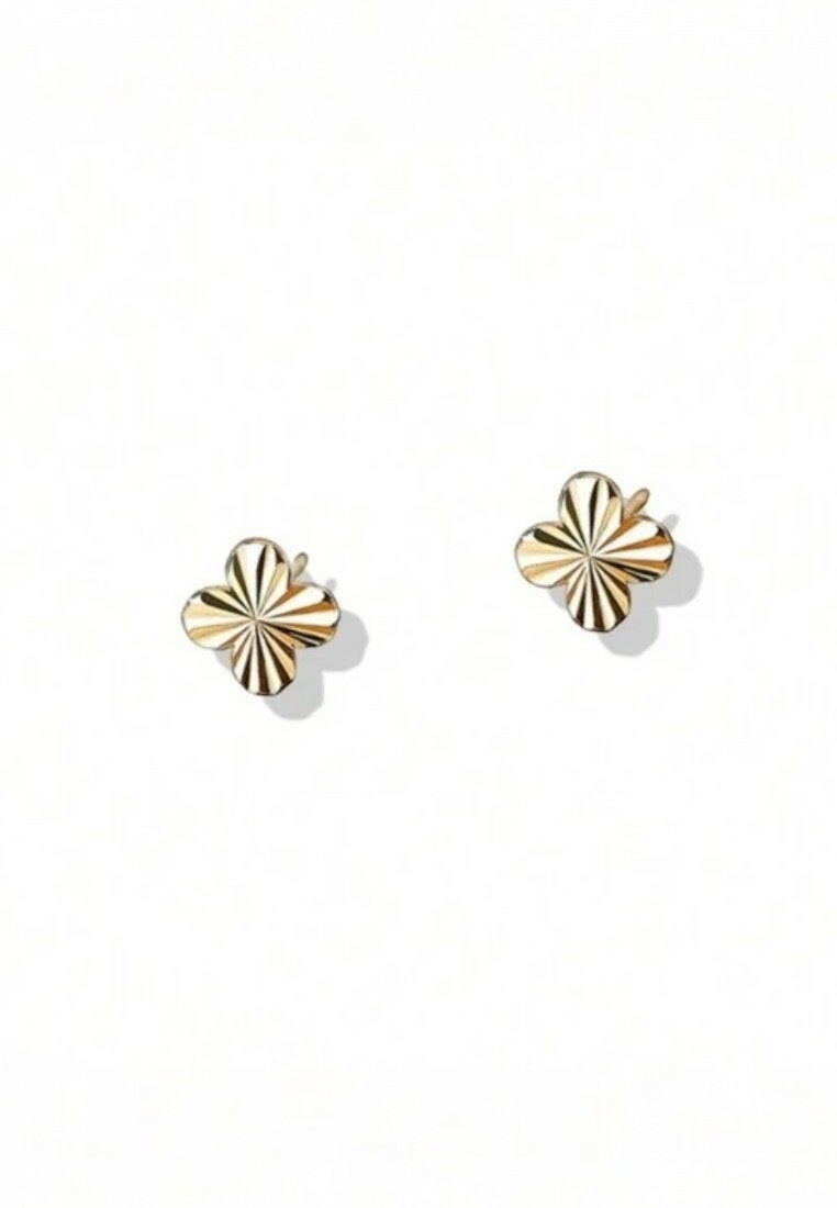 925 Sterling Silver Elegant Four-Leaf Clover Stud Earrings