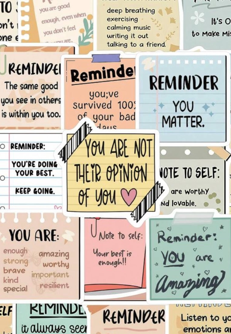 50pcs Cartoon Doodle Reminder Note Stickers