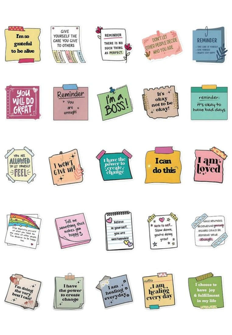 50pcs Positive Affirmation Motivational Stickers
