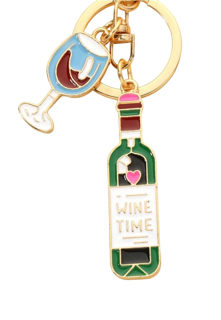 Creative Wine Bottle & Glass Keychain
