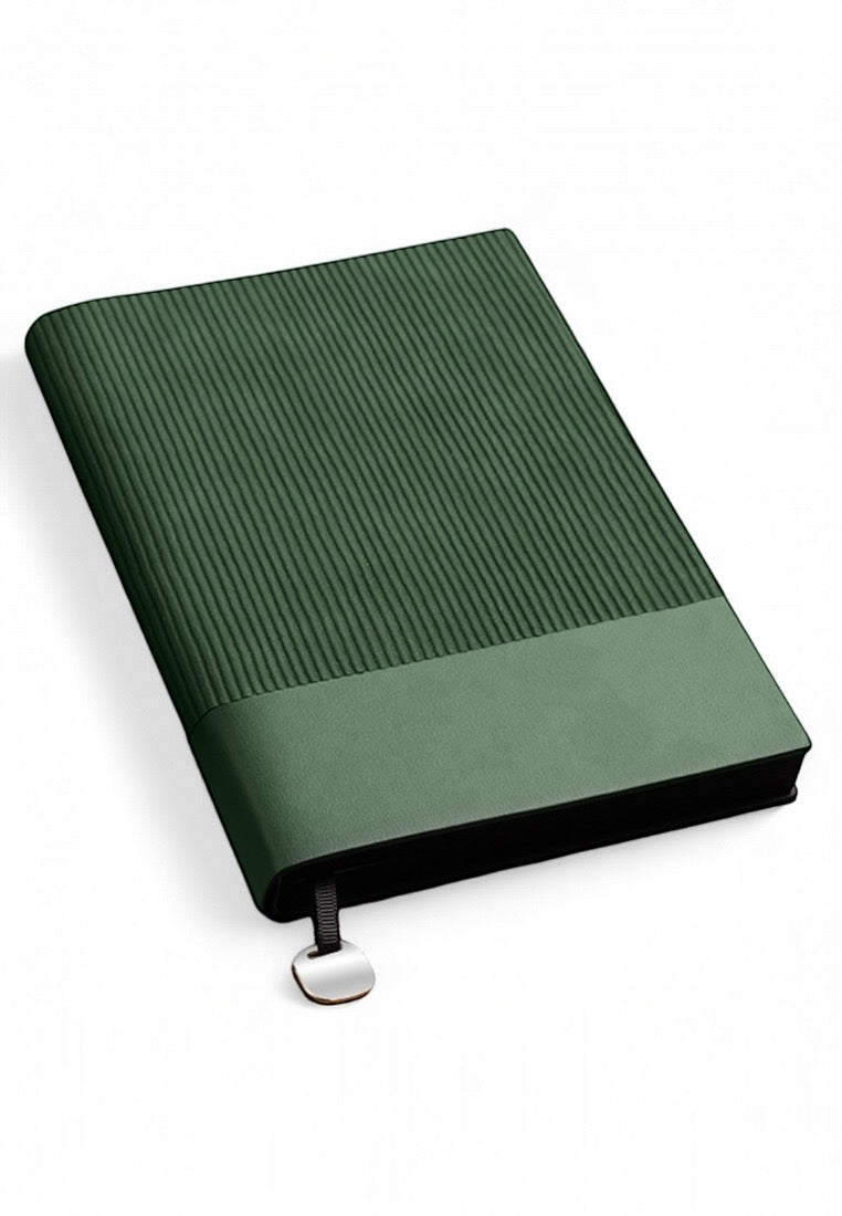 Dark Green A5 Soft Faux Leather Cover Notebook With Bookmark