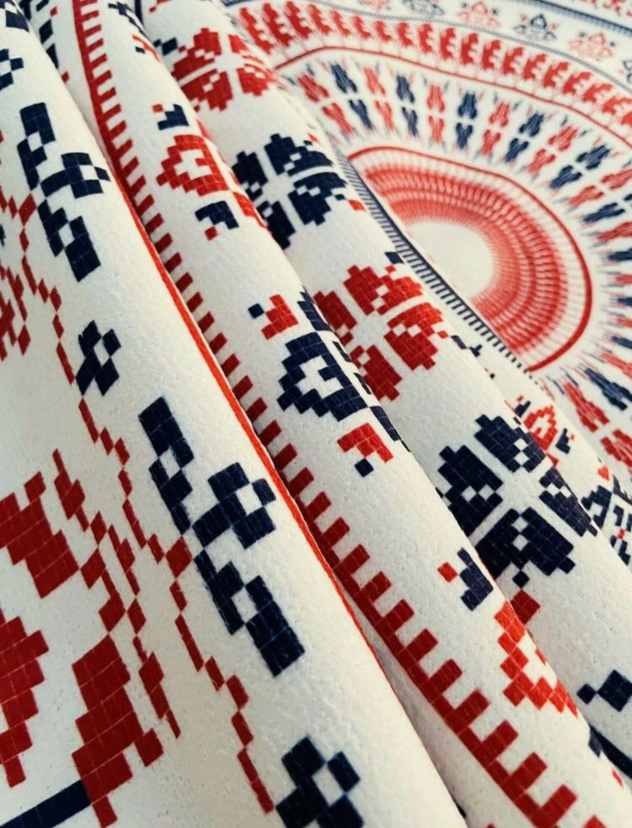 Boho Allover Print Tassel Trim Beach Blankets