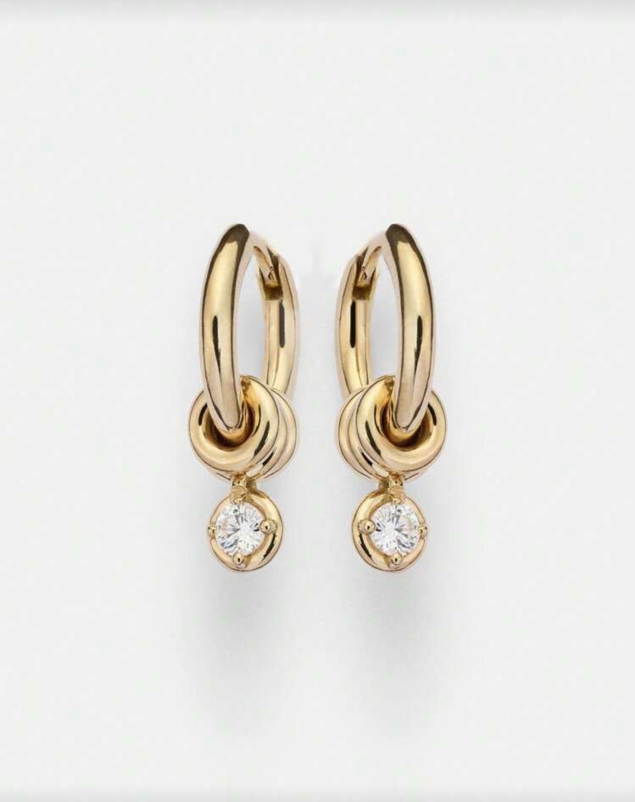 925 Sterling Silver Unique Design Micro Gold Plated Zirconia Hoop Earrings