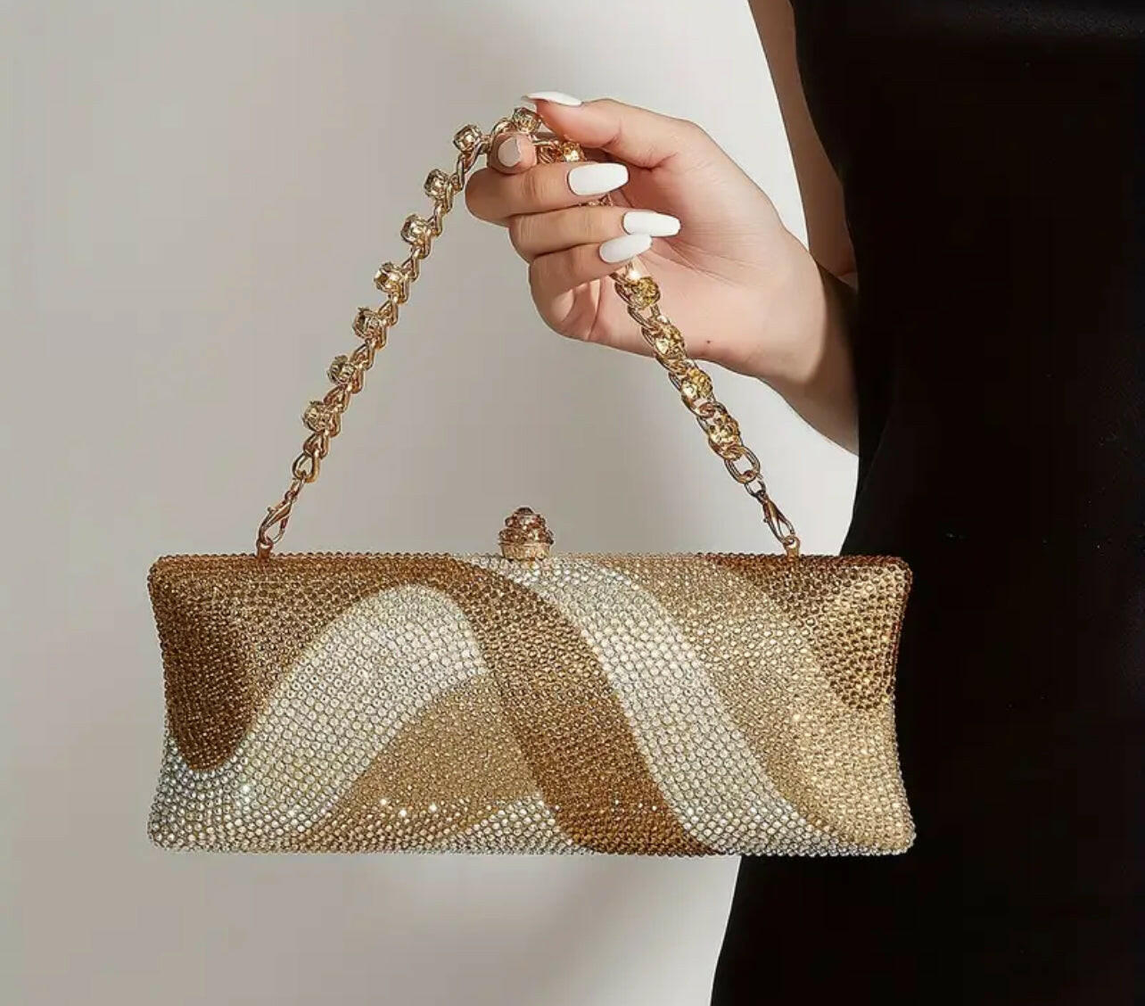 Rhinestone Embellishment Elegant Geometric Evening Clutch Bag