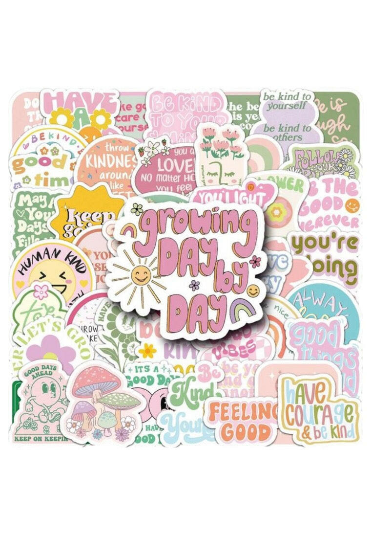 50pcs Encouraging Word Patterns Graffiti Stickers