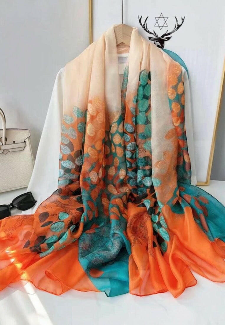 Leaf Pattern Bandana Scarf